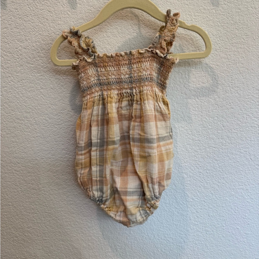 Rylee and Cru Plaid Ruffle Baby Romper